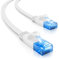 deleyCON 1m CAT6 Câble Réseau Plat 1000 Mbit Gigabit LAN - Cat 6 RJ45 Ethernet Câble Patch Câble de Pose Plat - pour Internet Switch Router Modem Patchpanel - Blanc