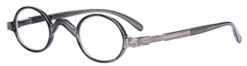 Eyekepper Leser Federschanier Buegel Klassiker Mini Kleine Oval Rund Lesebrillen (+0.50, Grau rahmen)