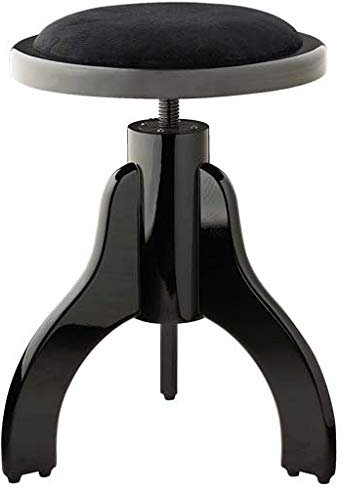 Stagg PS35 Klavierhocker mit schwarzem Samtbezug, höhenverstellbar, Schwarz