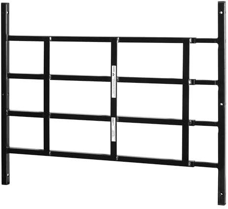 Segal S 4767 Carbon Steel Fixed 4-Bar Window Grill for Home Security and Child Safety, 21-1/4 In., Black Black (1 Set)
