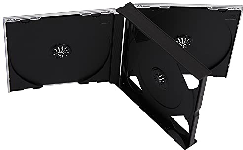 Dragon Trading® Lot de 10 boîtiers pour 4 CD/DVD 25 mm avec plateau noir