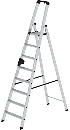 Aluminium-Stufen-Stehleiter einseitig begehbar 1 x 8 Stufen Arbeitshöhe bis ca. 4,00 m