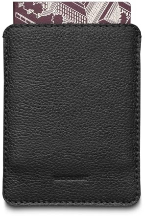 Woolnut Housse en Cuir Pleine Fleur pour Passeport - Noir