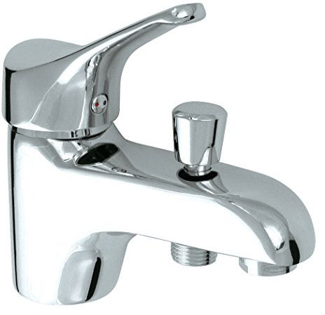 Edouard Rousseau - Mitigeur Bain-Douche EDINBURGH MONOTROU Chromé - Bec avec Inverseur - Aérateur Grand Débit 28 L/min - Butée Éco-Stop