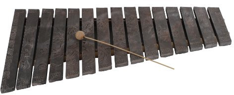 Klangspiel Klangstein Litophon Xylophon aus dem Naturstein Phonolith aufwendig verziert