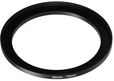 vhbw Anillo Adaptador Step Up de 62 mm a 72 mm para Objetivo de la cámara - Adaptador de Filtro, Metal, Negro