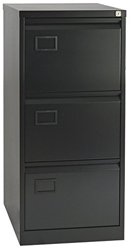 Office Hippo Bisley 3-Drawer Filing Cabinet - Black