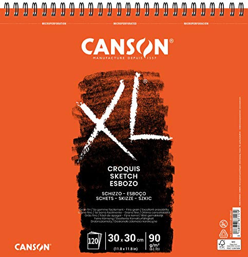 CANSON XL® Croquis skissblock, 30 x 30 cm, 120 ark, 90 g/m²
