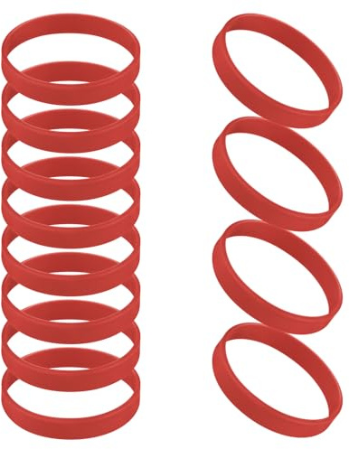 GOGO 12 Pezzi di Braccialetti di Gomma per Bambino, Braccialetti in Silicone, Accessori per Feste, Braccialetto Elastico Multicolore - Rosso