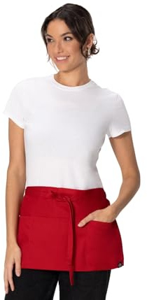 Chef Works Unisex Waitress Apron, Red, One Size