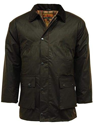 Giacca antipioggia in cotone trapuntato imbottito e cotone cerato Brown XXX-Large