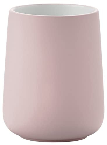 Zone Denmark Nova Zahnputzbecher, Zahnbürstenbecher aus Porzellan mit Soft Touch-Beschichtung, Durchm. 8 cm, Höhe 10 cm, Rose