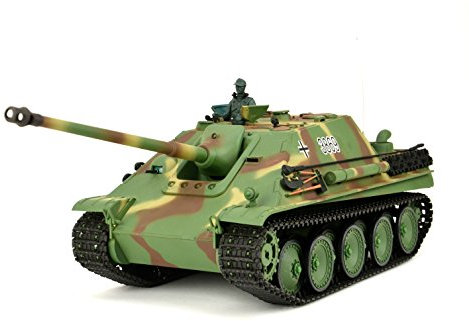ES-TOYS RC Panzer ferngesteuert mit Schußfunktion Jagdpanther Heng Long 1:16 mit Rauch&Sound, Metallgetriebe aus Stahl und 2,4Ghz Fernsteuerung -V7.0