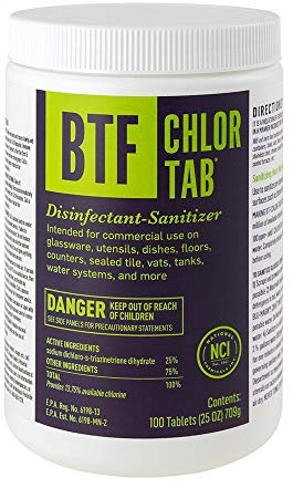 Chlor-Tab Bar Sink Glassware Sanitizer - Bucket of 100 Tablets