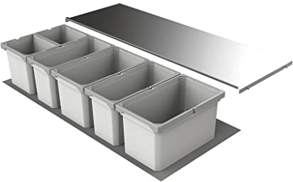Naber Cox® Box 1T 1200-6. Avfallssamlare, ljusgrå.