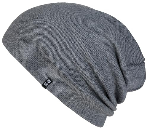 Enter the Complex® Merino Mütze Herren, Beanie Damen, 100% Merino Wolle, Warm und Dünn, Zweilagige Strickmütze, Grau