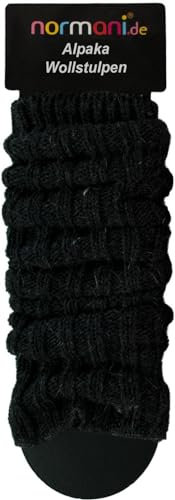 normani Alpaka Grobstrick Stulpen Legwärmer mit Alpakawolle Farbe Anthrazit