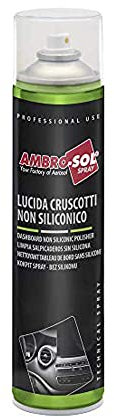AMBRO-SOL - Spray limpiador de salpicaderos sin silicona, ideal para el mantenimiento del interior del vehículo. Bote de aerosol de 600 ml para una limpieza efectiva y sin residuos grasos.