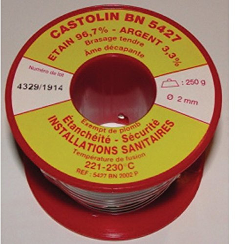 bobine de fil - bn5427 - brasage tendre - sans plomb - etain / cuivre 3,5% - d2 - 250g - castolin 5427bn2002p