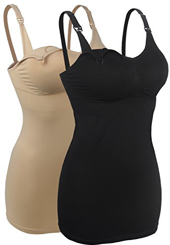 iLoveSIA Soutien-Gorge d'allaitement Brassière spécial maternité sans Armatures Uni Femme, Top D'allaitement 2pcs Lot(noir+beige), L(Fit FR 95BC)