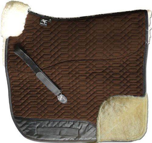 Engel Reitsport | SCHABRA2-VSS-MOC-MED | Schabracke | Lammfell Fully Lined | Steppstoff | Fellkranz vorne | Vielseitigkeit | Stoff moccabraun Fell med.