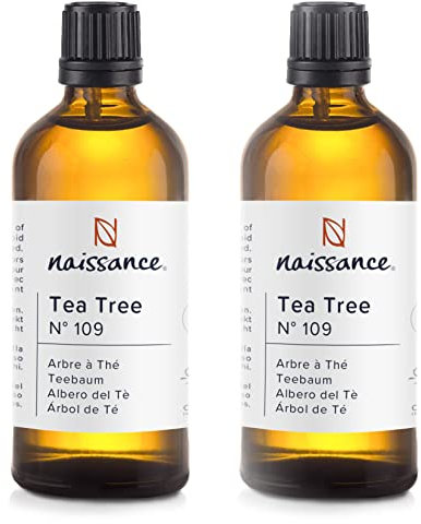 Naissance Tea Tree Essential Oil (No. 109) - 200ml (2 x 100ml) - Pure, Natural, Cruelty Free, Vegan & Undiluted - for Diffusers, Aromatherapy & Homemade Formulations