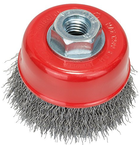 Bosch 1x PRO Steel Longlife Topfbürste, gewellter Draht für kleine Winkelschleifer und M14-Gewinde (für Stahl, Ø 70 mm, Professional Zubehör Kleiner Winkelschleifer)