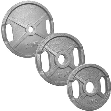 POWER-XTREME Hantelscheibe | Gewichtsscheibe mit 2 Grifflöchern | 50mm/51mm | Gusseisen (10kg)
