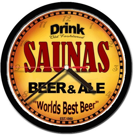 SAUNAS beer and ale cerveza wall clock