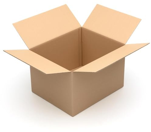 KK Verpackungen Versandkartons 600 x 500 x 400 mm Braun 2-wellig (Innenmaß 586 x 483 x 374 mm) | 5 Stück, Faltkartons Kartons für Versand als DHL Paket Hermes Paketklasse L DPD GLS Paketklasse XL