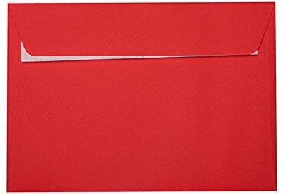 Paper24 25 Briefumschläge B6 125x176 mm Haftstreifen 120 g/qm Rot