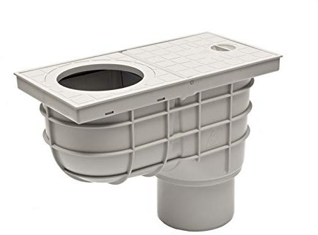 Senkrechter Regensinkkasten Ø 125 mm grau Rückstauklappe Rückstauverschluß Geruchsklappe Regenrohrablauf Dachrinnenablauf Sieb