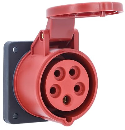 as - Schwabe 60440 Caja de montaje superficial CEE 400V/16A, junta de estanqueidad Dimensiones de la brida: 75 x 75 mm