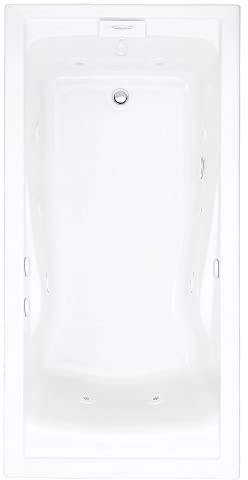American Standard 7236VC.020 Evolution Deep Soak Whirlpool Bath Tub with Ever Clean and Hydro Massage System I, White, 6-Feet by 36-Inch