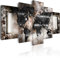 B&D XXL - Quadro su Vetro Acrilico Mappamondo 200x100 cm 5 Pezzi Quadri Moderni Soggiorno Grandi - Pannelli Decorativi per Pareti Stampa Decorazione da parete Esterno - Terra Industriale k-C-0012-k-p