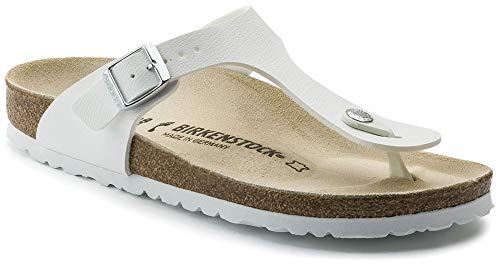 Birkenstock Classic 1005299 Gizeh Birko-Flor, Damen Zehentrenner, Weiß (Weiss Lack), 35 EU (2.5 UK)