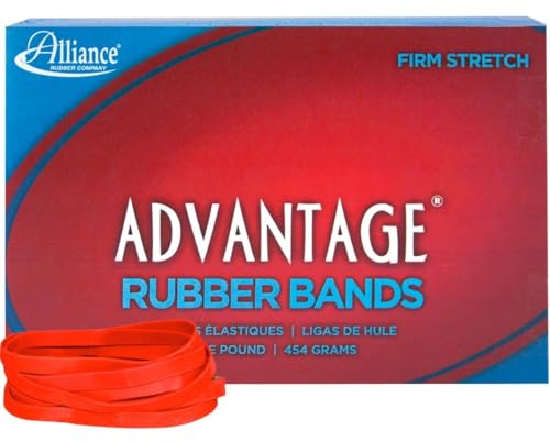 Alliance Gummi 96645 fördel gummiband storlek #64, 0,5 kg Lådan innehåller cirka 320 band (3 1/2 tum x 1/4 tum, röd)