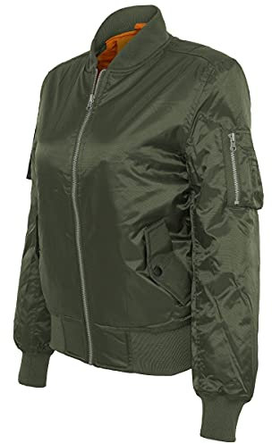 Urban Classics Damen Bomberjacke, Militärmantel, Olive, XL