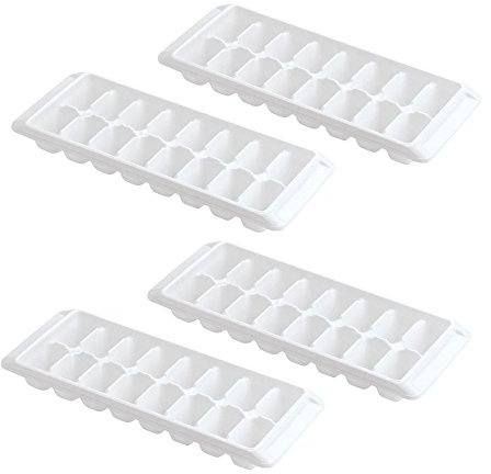 Kitch Easy Release White Ice Cube Tray, 16 Cube Trays (Pack of 4) (4 Pack - 64 Cubes)