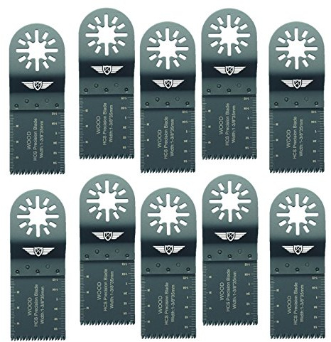 10 x 35 mm toppverktyg UN35J_10 grova träskärblad för Bosch Fein (Non-StarLock) Makita Milwaukee Einhell Ergotools Hitachi parksida Ryobi Worx Workzone multiverktygstillbehör