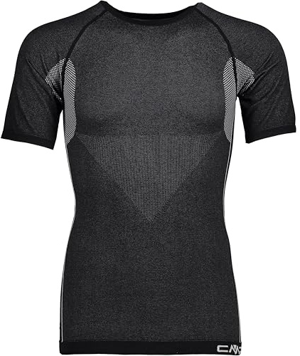 CMP - T-shirt senza cuciture da uomo, Nero, M/L