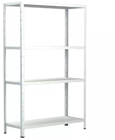 SCHULTE Regalwelt Steckregal mit 4 PowerMAX Fachböden, 50 kg Tragkraft, 137x75x30 cm (HxBxT), weiß, Lagerregal, Werkstattregal, Kellerregal, Garagenregal, Metallregal