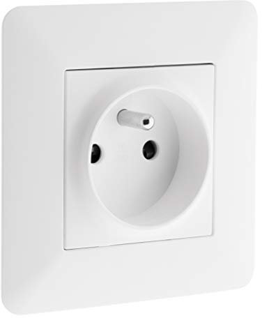 Zenitech - Prise simple encastrable 16A - Blanc - Artezo