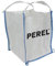 Perel Big bag 300L, bauschuttsack, gartenabfallsack, schüttgutsack, gewebesack, uv-beständig, faltbar, wiederverwendbar, stabiler sack mit 2 hebeschlaufen, 65 x 65 x 71 cm