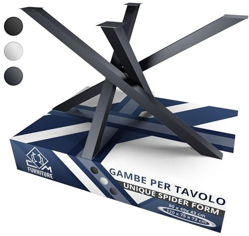 CM Furniture Gambe Tavolo Antracite Altezza 72 cm Struttura del Tavolo in Ferro Orion Design SPIDER Ragno Piede Piedi Acciaio Inox Gamba Solida per Tavolo da Pranzo Conferenza Basamento Tavolino DIY