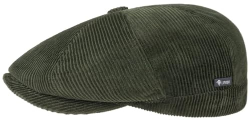 LIPODO 8 Panel Cord Flatcap Hombre Gorra Plana Algodón Made in Italy Unicolor Otoño Invierno Ajuste Normal Forrada