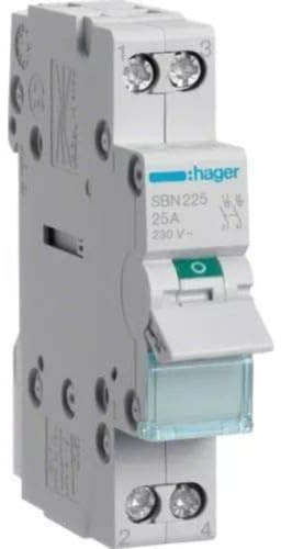 Hager sb - Interrupteur modulaire coupe sb 2 pôles 25a