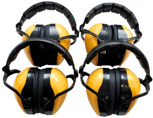 Viwanda Kapselgehörschutz Beethoven gelb 4er Pack - Gehörschutz für Kinder und Erwachsene mit verstellbarem Kopfbügel für Lärm bis SNR: 29,8dB