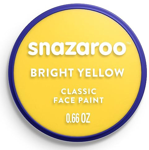 Snazaroo - Pittura Per Viso e Corpo, Trucchi da Viso per Travestimenti, per Bambini e Adulti, 18ML, Colore Giallo Brillante