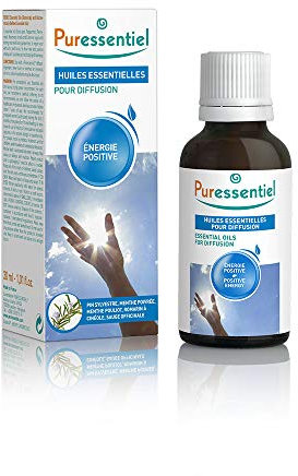 Puressentiel - Energia Positiva - Miscela Oli Essenziali per Diffusione - Per l'armonia di Corpo e Mente - con 5 Oli Essenziali OEBBD - 100% Puri e Naturali - Vegan e Cruelty Free - 30 ml